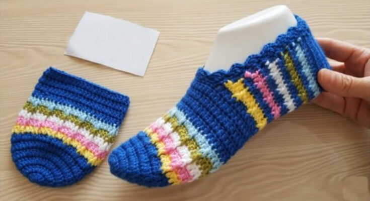Crochet Colorful Slippers Video Tutorial