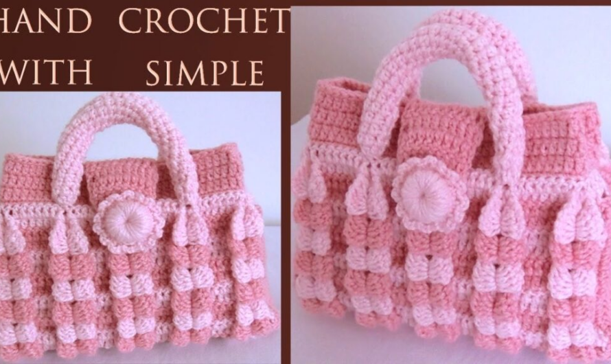 Crochet Vertical Braid 3 D Handbag