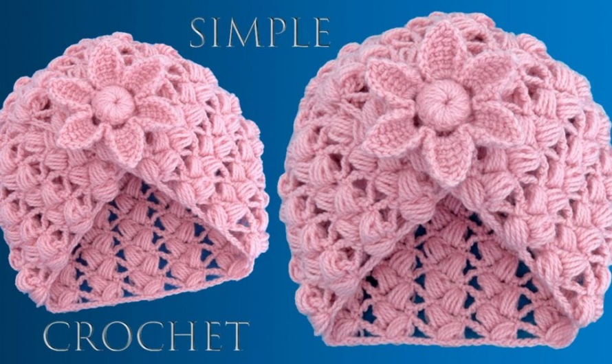 CROCHET SIMPLE HAT WITH FLOWER