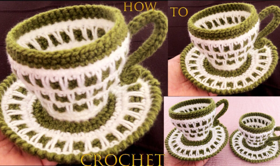 How to crochet cups of chocolate tea coffee | Video tutorial