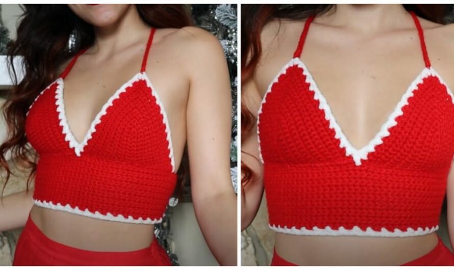 Crochet Christmas Santa Top