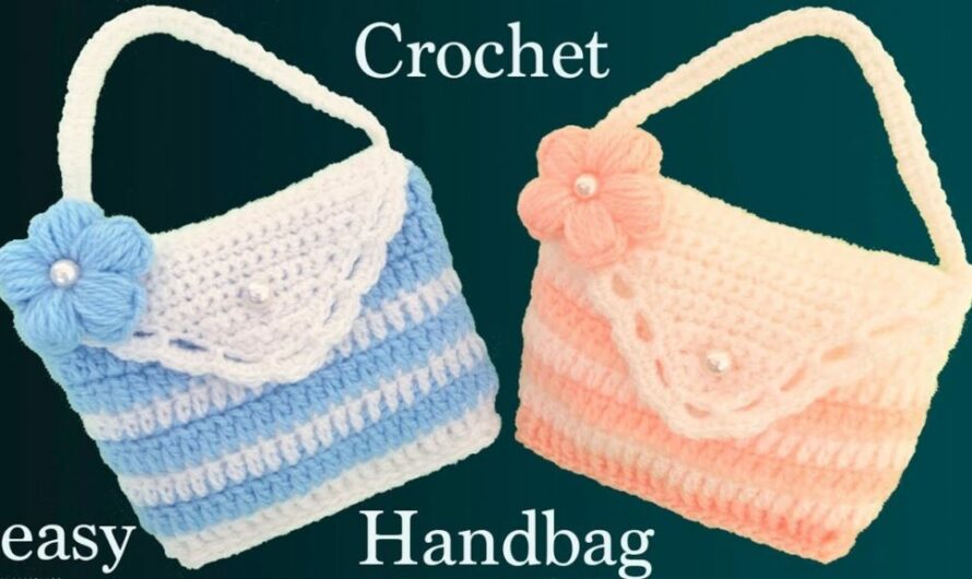 CROCHET PURSE WITH 3 D FLOWER