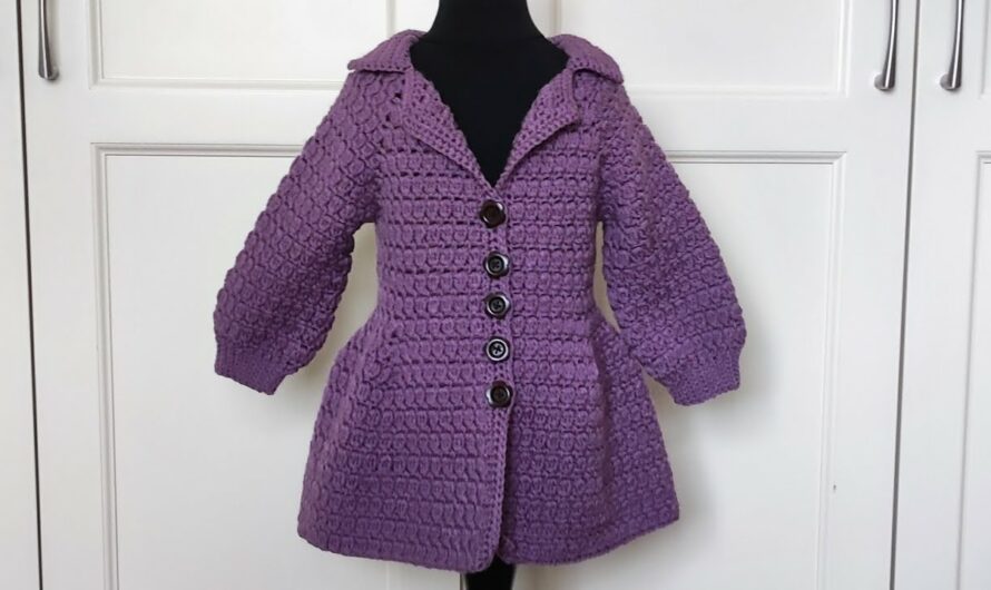 How to crochet open neck cardigan for a girl