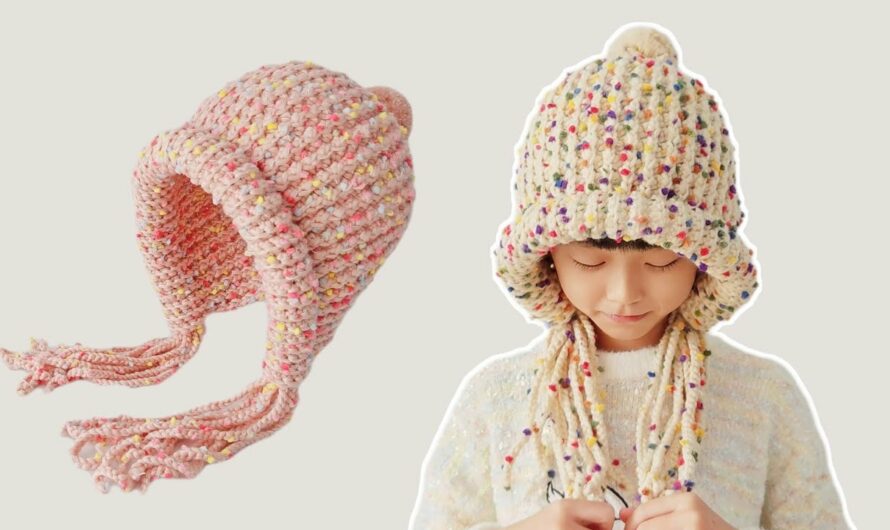 Crocheting an Ear Protection Hat with Eyes Full of Colorful Stars