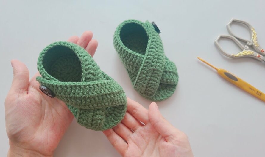 Crochet baby sandals, stylish and soft cross-strap, baby toddler shoes for boys and girls