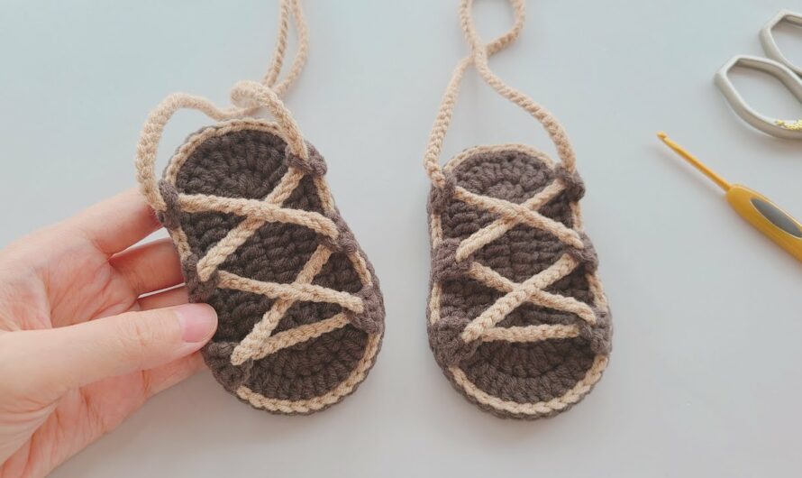 Crochet baby sandals, stylish and soft cross-strap, baby toddler shoes for boys and girls
