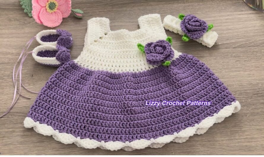 Crocheting a Pretty Baby Dress, Booties & Headband (0-3 Months)