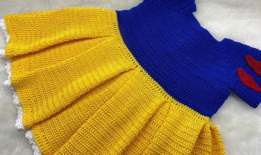 SNOW WHITE CROCHET DRESS 🍎 how to crochet a dress for a girl 🍎