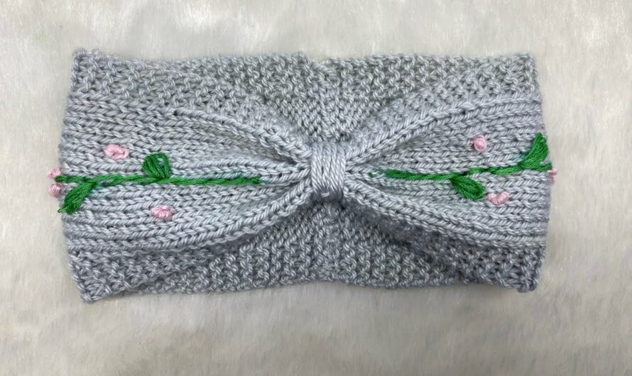 Knitted headband ✨🌸 ✨Embroidered headband 🌸 how to knit a baby headband