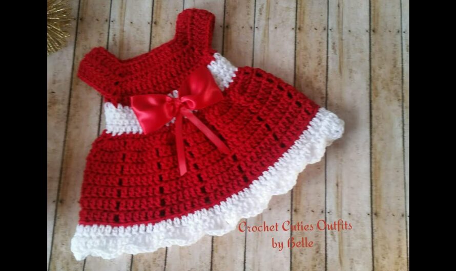 Crochet a Christmas Baby Dress (0-3 Months) 🎄