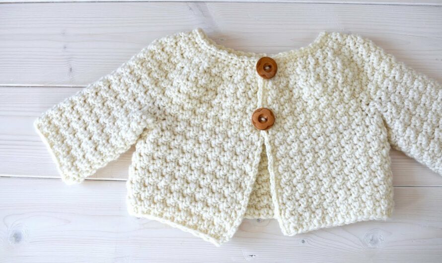 🧶 How to Crochet a Simple Textured Baby or Children’s Cardigan: A Step-by-Step Guide