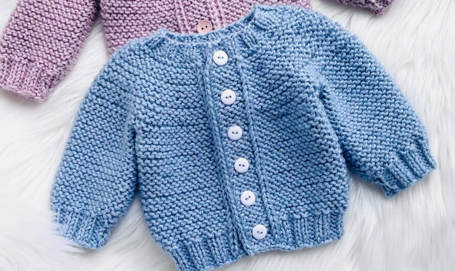 Learn to knit a cute top-down cardigan sweater, perfect for beginners! Two needles, step by step.