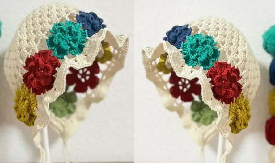 🌸 How to Make a Flowers Crochet Hat – Free Tutorial