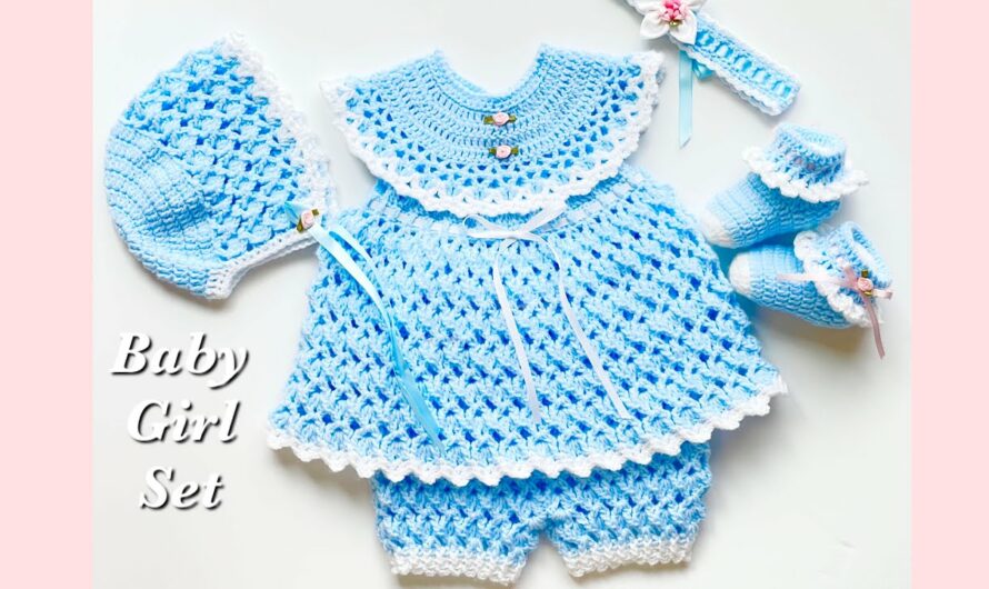 How to Crochet an Easy Baby Frock Set in Various Sizes 🧶👶