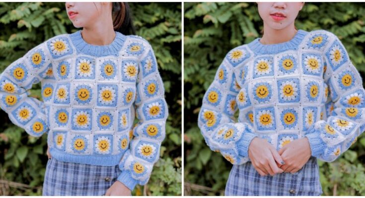 Crochet Daisy Smile Sweater Tutorial