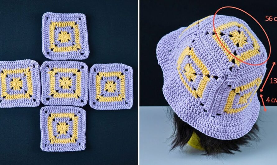 🧶 How to Make a Granny Square Bucket Hat – Easy DIY Crochet Tutorial