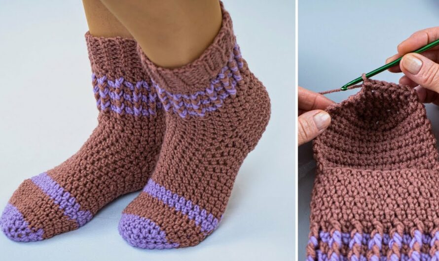 🧦 The Easiest Crochet Socks – Step-by-Step Tutorial for Beginners