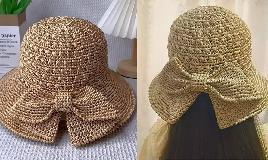🎀 How to Make a Crochet Summer Bucket Hat with Bow – Step-by-Step Tutorial for Beginners