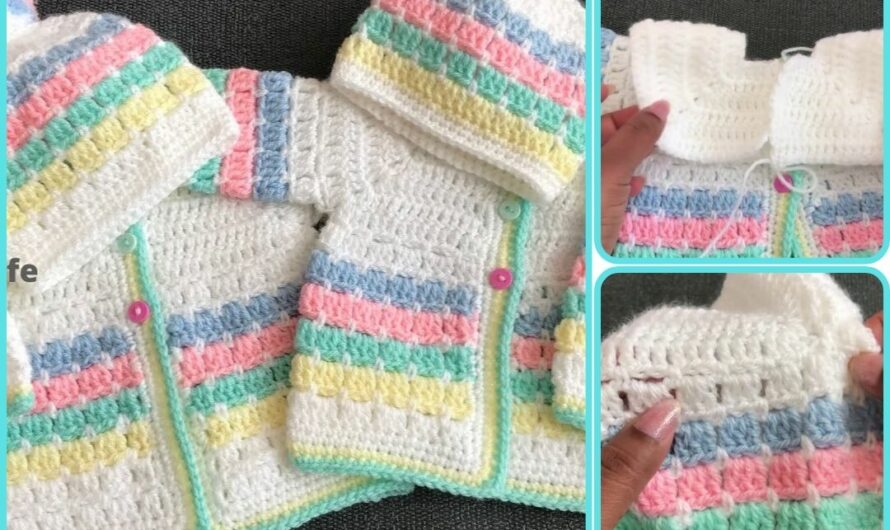  EASY & FAST CROCHET BABY CARDIGAN TUTORIAL