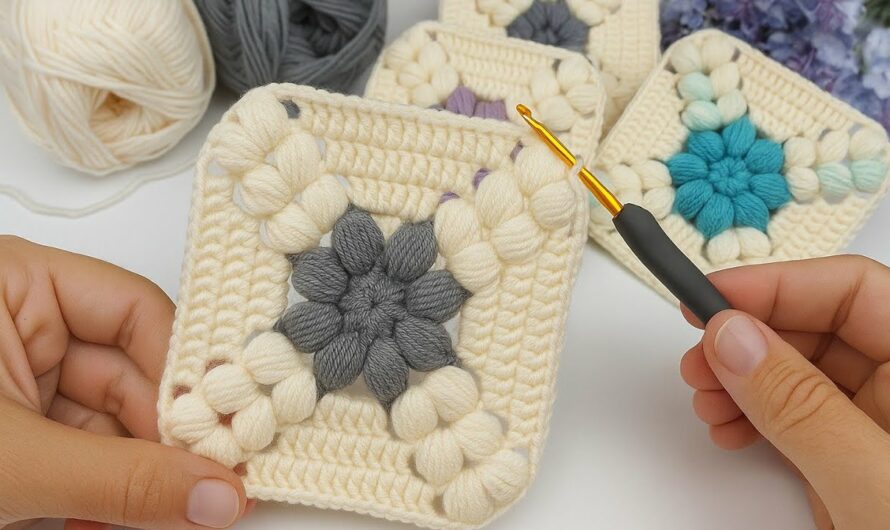 The Heirloom Bouquet Square: A Floral Center Granny Square Pattern