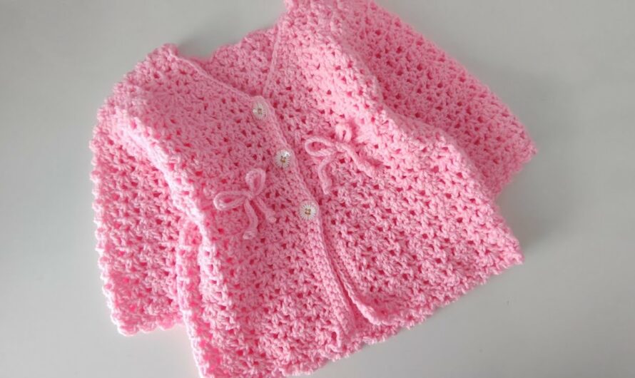 How to crochet baby girls cardigan 0-12 months