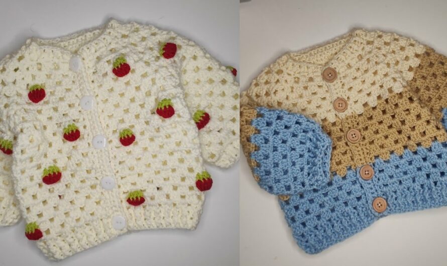 How to Crochet the “Strawberry” Baby Cardigan