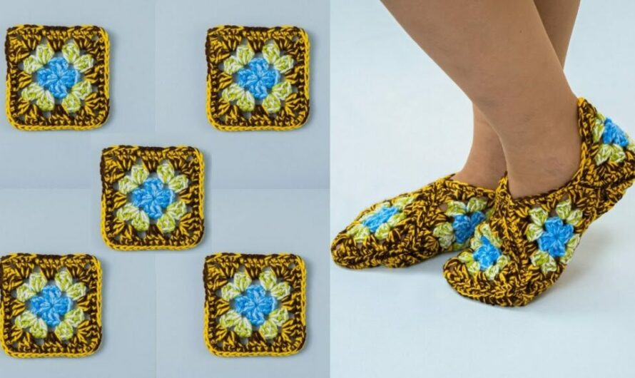How to Make Crochet Granny Square Slippers Easily