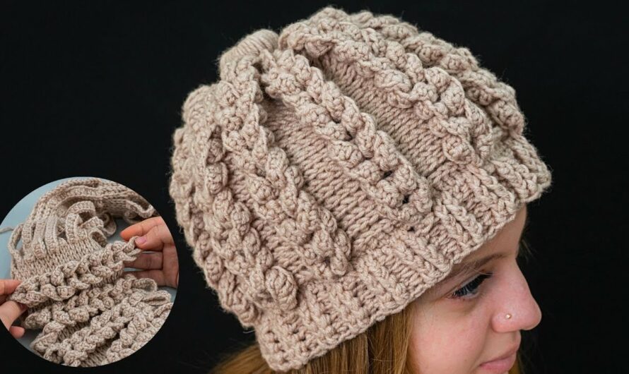 How to Make a Simple Crochet Cap with 3D Cables (Hook Tutorial)