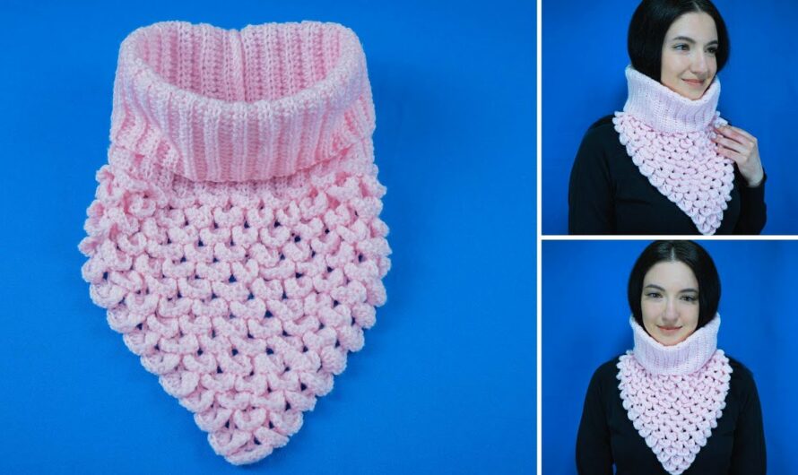 How to Make a Simple Crochet Snood-Scarf with an Unusual Pattern