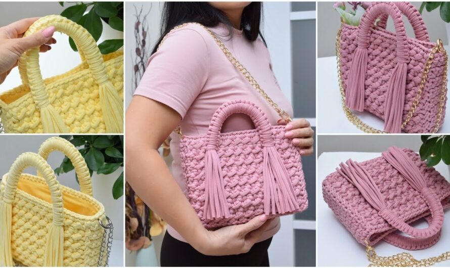 Crochet Cute Handbag with Tassels – Free Video Tutorial & Pattern
