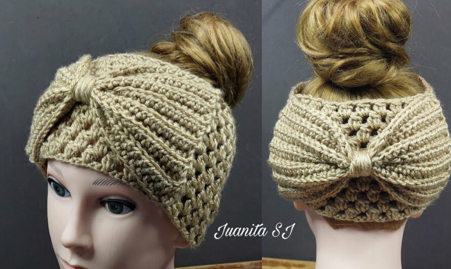 How to Make crochet a turban or headband / Turban with a large bow step by step