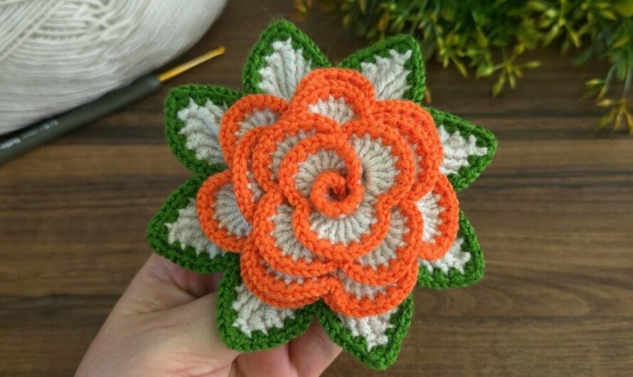 How to Crochet a Rose with Leaves Quickly and Easily