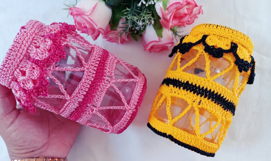 CROCHET COVER FOR GLASS POT, FAST, EASY AND ECONOMIC