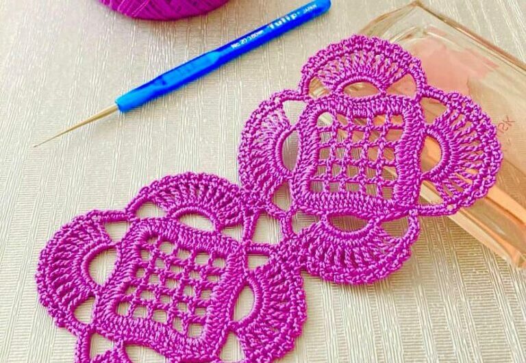 CROCHET PERFECT DESIGN Square Motif Runner, Blouse, Shawl Pattern