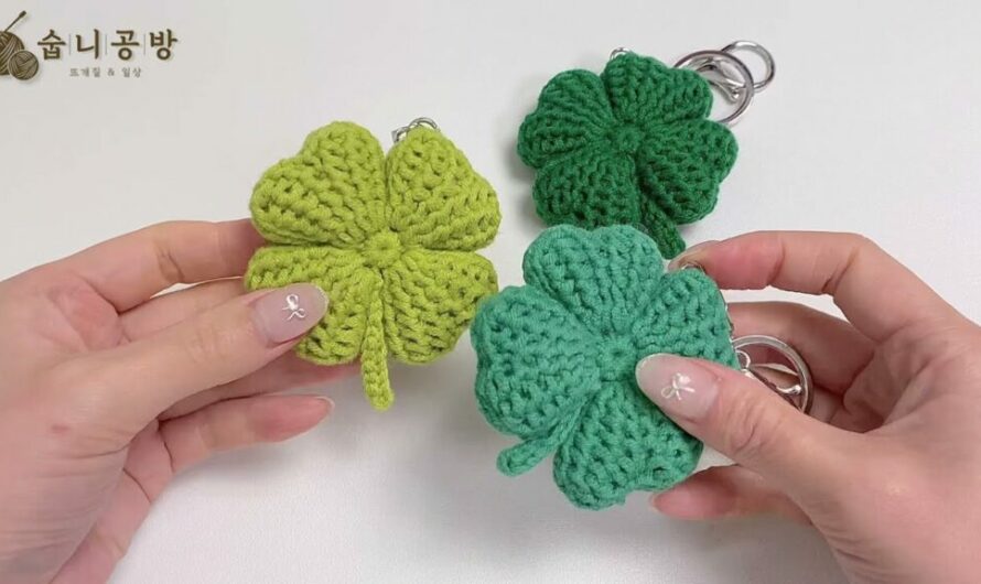 Crochet Four Leaf Clover Keychain: Video tutorial