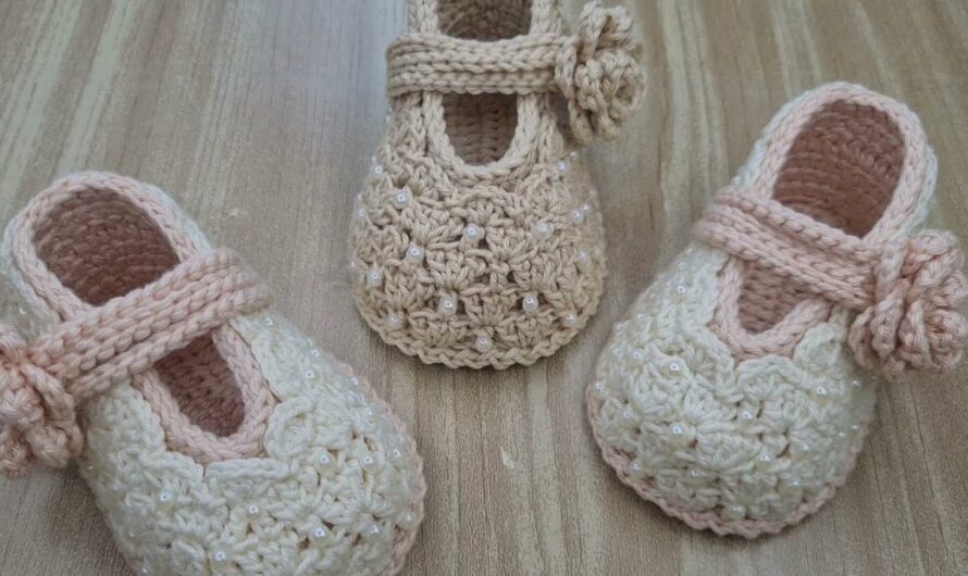 Crochet Lace Baby Booties (Size 9 cm / 1 to 3 Months)
