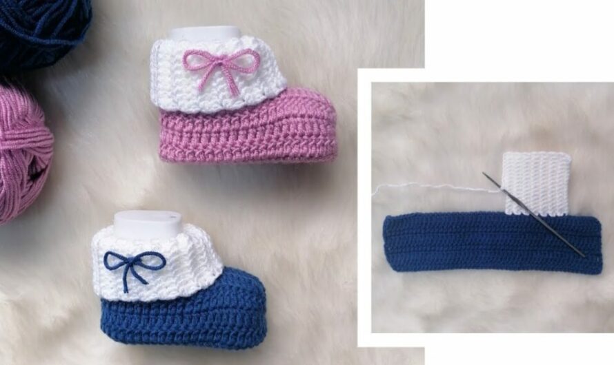 Fast and Easy crochet baby booties: Video pattern